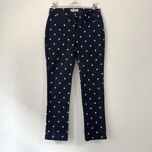 Hobbs London Mid Rise Navy Printed Chinos